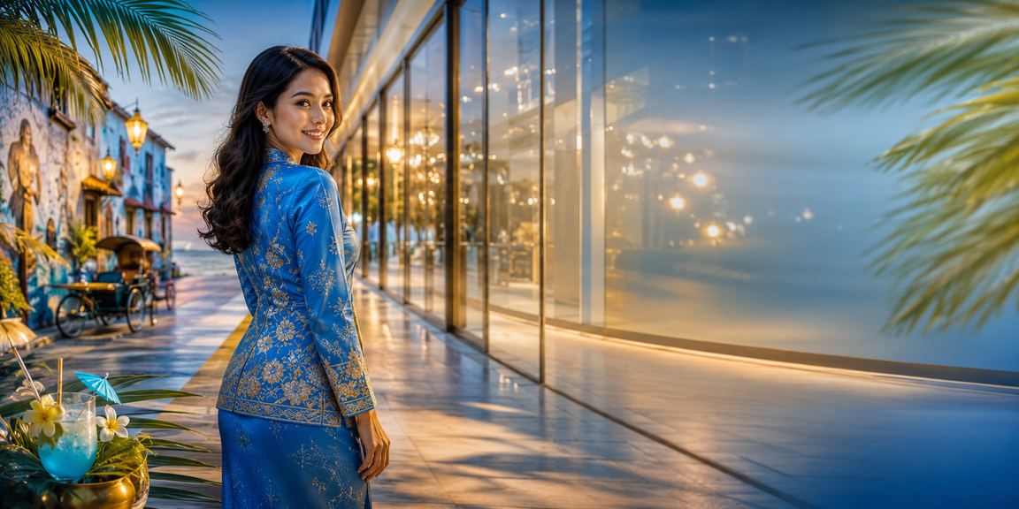 Penang player in baju kurung enjoying kiss4d virtual sports betting online